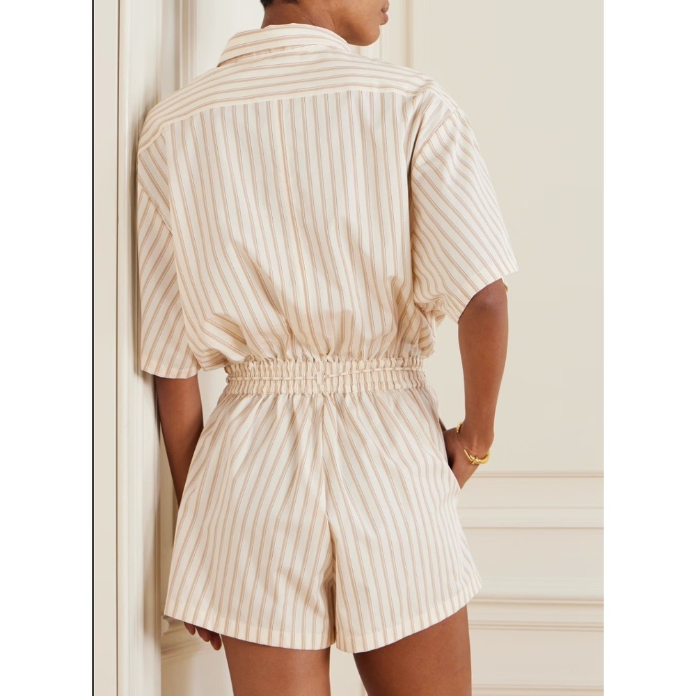 Faithfull the Brand Faia Playsuit Romper Butter Stripe 10, Minimalist Relaxed - Picture 2 of 16